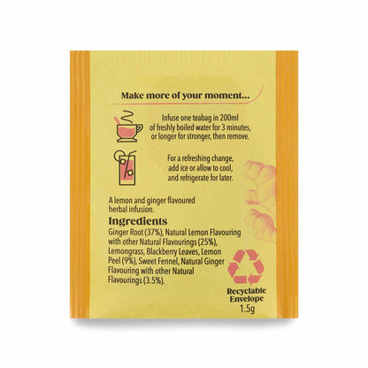 Twinings Lemon and Ginger Fruit Infusion Tea Bags (Pack of 20) F09613