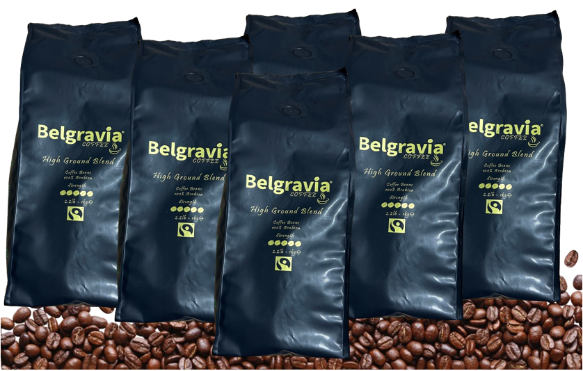 Belgravia High-Ground Blend Fairtrade Organic Coffee Beans 1kg (100% Arabica)