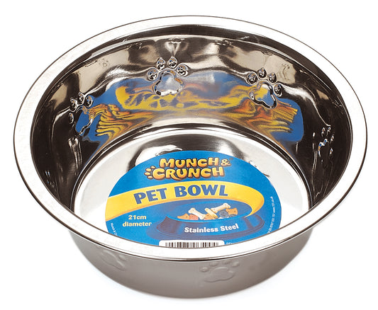 Munch & Crunch Metal Pet Bowl 20cm