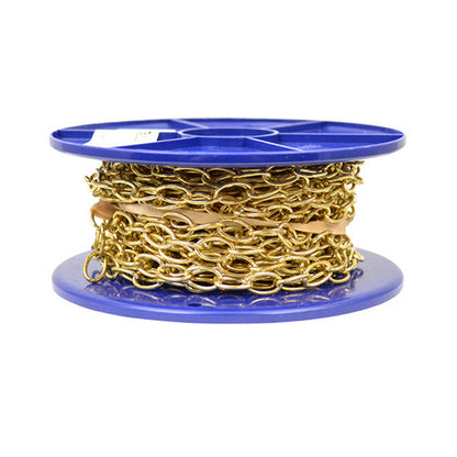 Securit B5625 Oval Link Chain 5/8" 2.2mm x 10m Brass Plated