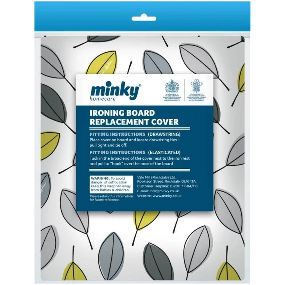Minky Drawstring Ironing Board Cover 110x35cm