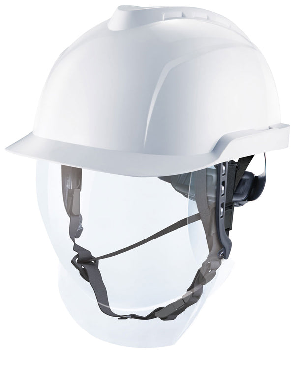 MSA V-Gard 950 Electrician Safety Helmet with Face Shield - {ALL COLOURS / SIZES}