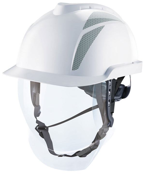 MSA V-Gard 950 Electrician Safety Helmet with Face Shield - {ALL COLOURS / SIZES}