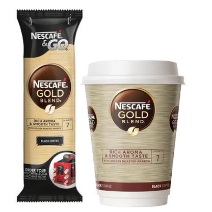 Nescafe &Go! Gold Blend Black Cups 8 x 12oz Cups
