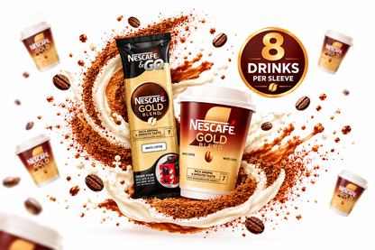 Nescafe &Go! Gold Blend White Cups 8 x 12oz Cups