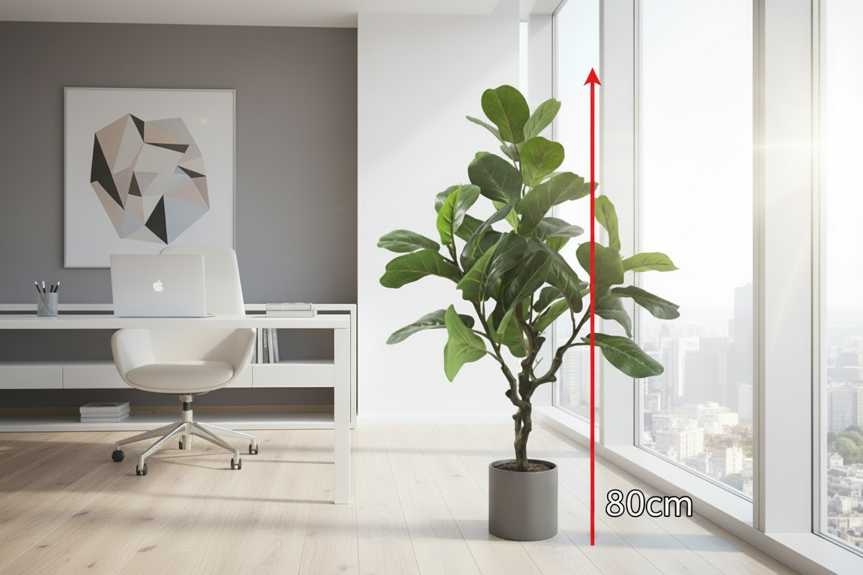 Fixtures Artificial Green Ficus Iyrata Tree 80cm