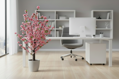 Fixtures Artificial Pink Peach Tree 95cm