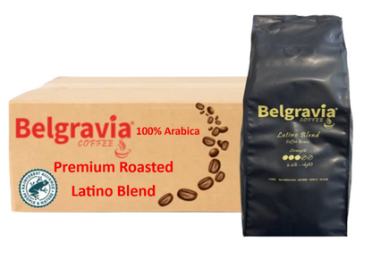 Belgravia Latino Premium Blended, Rain-Forest Alliance Coffee Beans 1kg, 100% Arabica