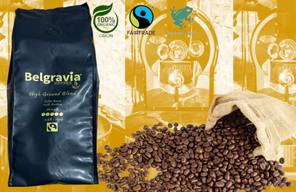 Belgravia High-Ground Blend Fairtrade Organic Coffee Beans 1kg (100% Arabica)