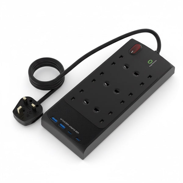 Westminster Electrical 6 Socket Extension Lead | 4 x 45W USB Outlets | 2m Extension Cable