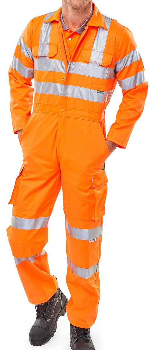 Beeswift Hi-Vis Railspec Coverall Orange - {ALL COLOURS / SIZES}