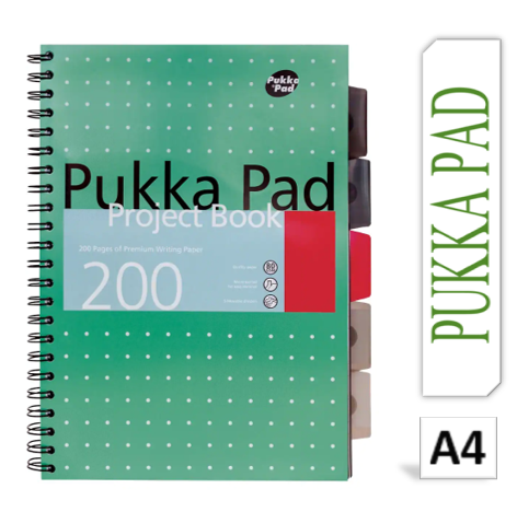 Pukka Pads Metallic Green A4 Project Book Code 8521-MET - NWT FM SOLUTIONS