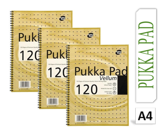 Pukka Pads A4 Vellum Wirebound Notebook 80gsm (Pack 3) - NWT FM SOLUTIONS