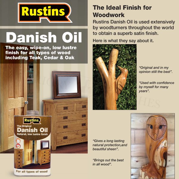 Rustins Original Danish Oil | Interior & Exterior | 1 Litre
