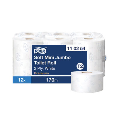 ork T2 2 Ply Mini Jumbo Premium Toilet Roll Pack 12's {110254}