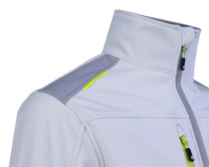 Flex Softshell Jacket Two-Tone White Grey ALL SIZES