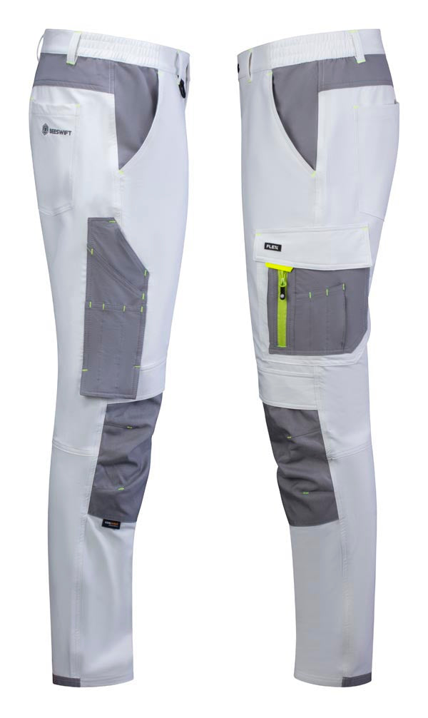 Flex Workwear Trouser  Two-Tone Wh Gy ALL SIZES