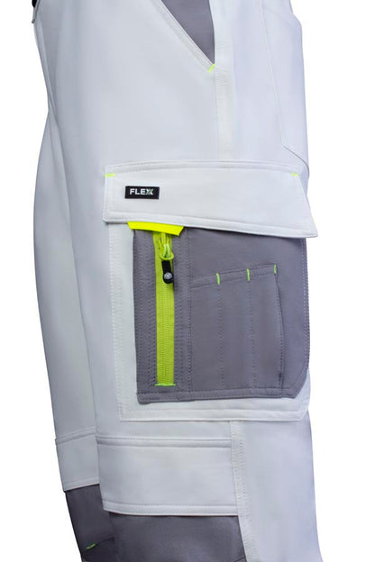 Flex Workwear Trouser  Two-Tone Wh Gy ALL SIZES