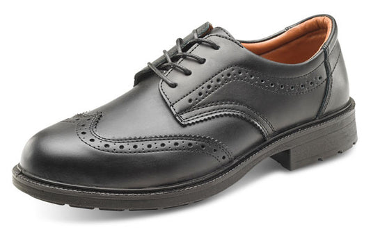 Beeswift Footwear Black Brogue Safety Shoes ALL SIZES