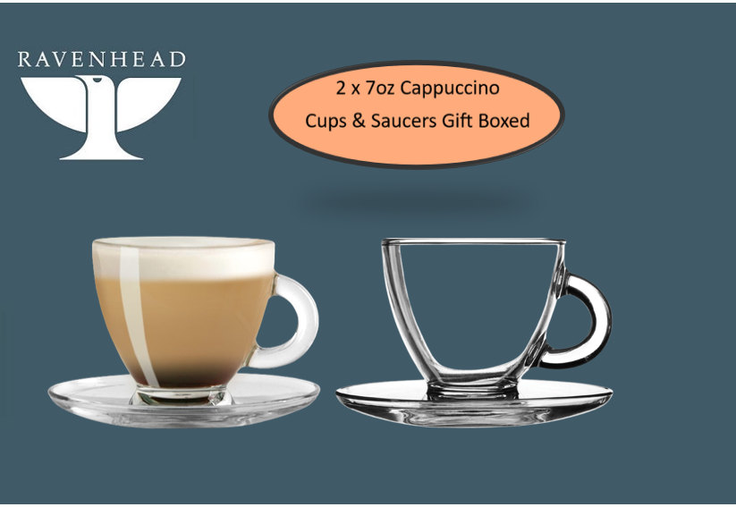 Ravenhead Entertain 20cl Set Of 2 Cappuccino Cup & Saucer