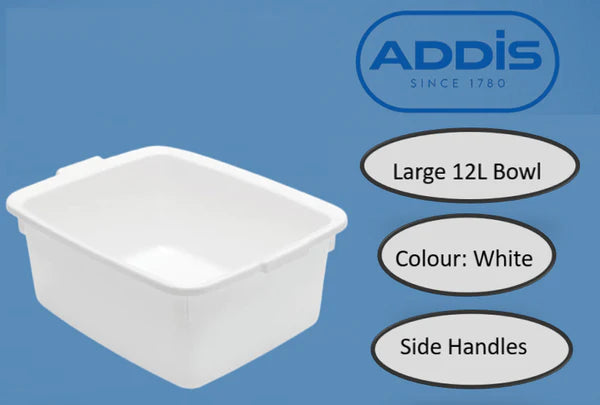 Addis Plastic WHITE Butler Large Rectangular Bowl 12.5 Litre