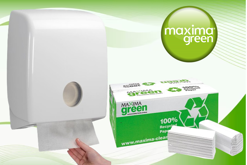 Maxima Green Two Ply C-Fold Hand Towels (MAX5052) White 15x160's