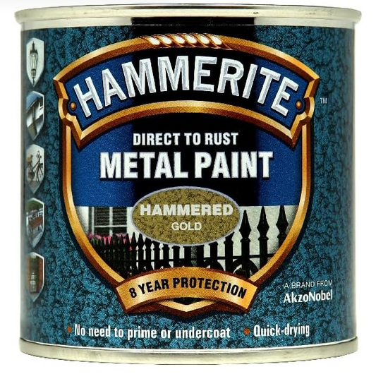 Hammerite Paint Direct To Rust Exterior Gold Metal Paint  250Ml