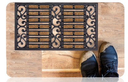 Fixtures Large Door Mat Heavy Duty Coco Scuff 100% Natural Coir Bristle {45 x 75cm}