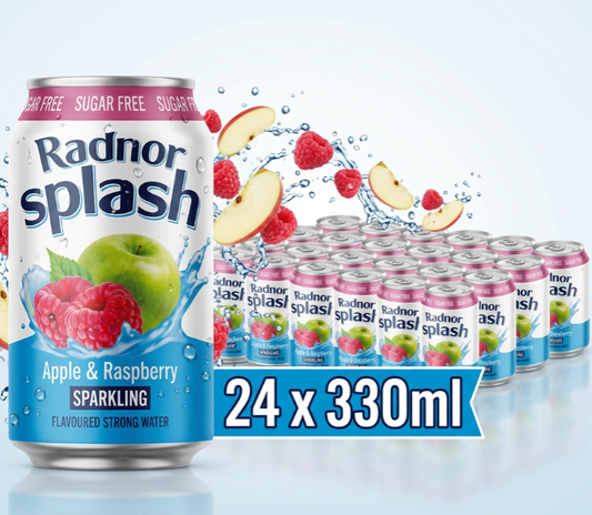 Radnor Splash Sparkling Sugar Free Apple and Raspberry 24x330ml