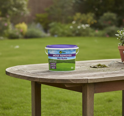 Vitax Moss Remover | No Rake | Dual Purpose Lawn Feed And Moss Removal | 100msq Tub