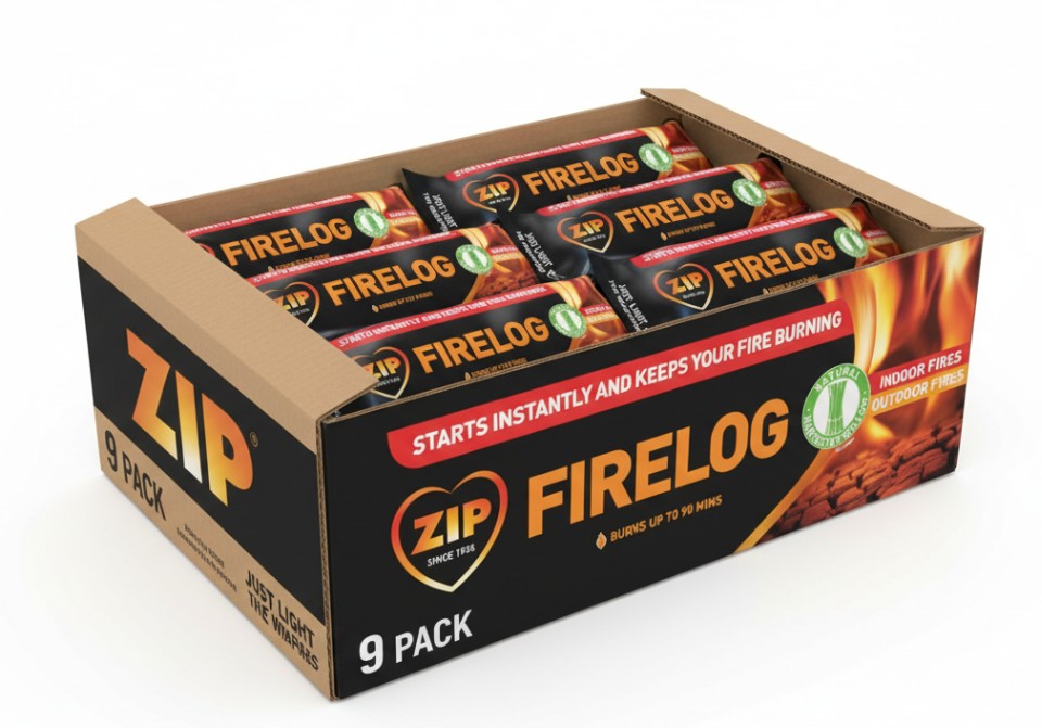 Zip Firelog | 100% Natural | Easy to Start | Upto 90m Per Log