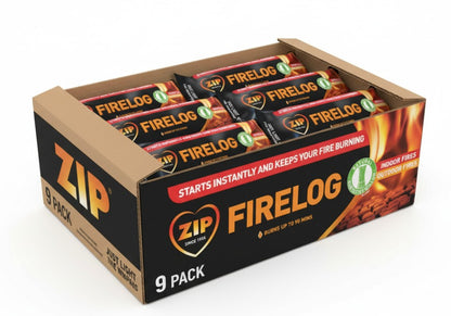 Zip Firelog | 100% Natural | Easy to Start | Upto 90m Per Log