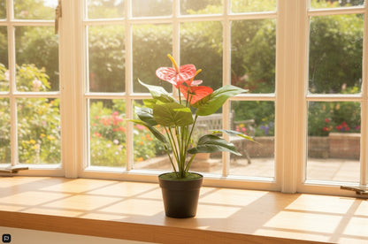 Fixtures Artificial Green & Red Leaves Plant 40cm