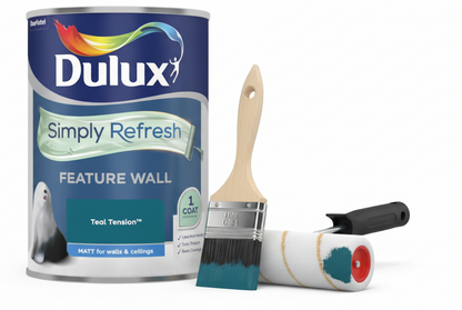 Dulux Simply Refresh Feature Wall Matt Emulsion Paint - Teal Tension - 1.25L, 5569246