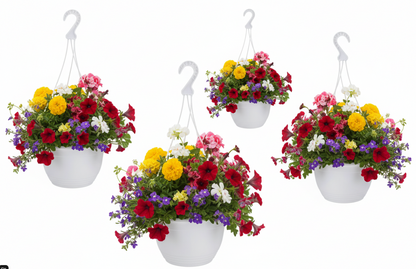 Fixtures White Garden Hanging Basket 25cm x 16cm