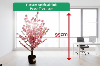 Fixtures Artificial Pink Peach Tree 95cm