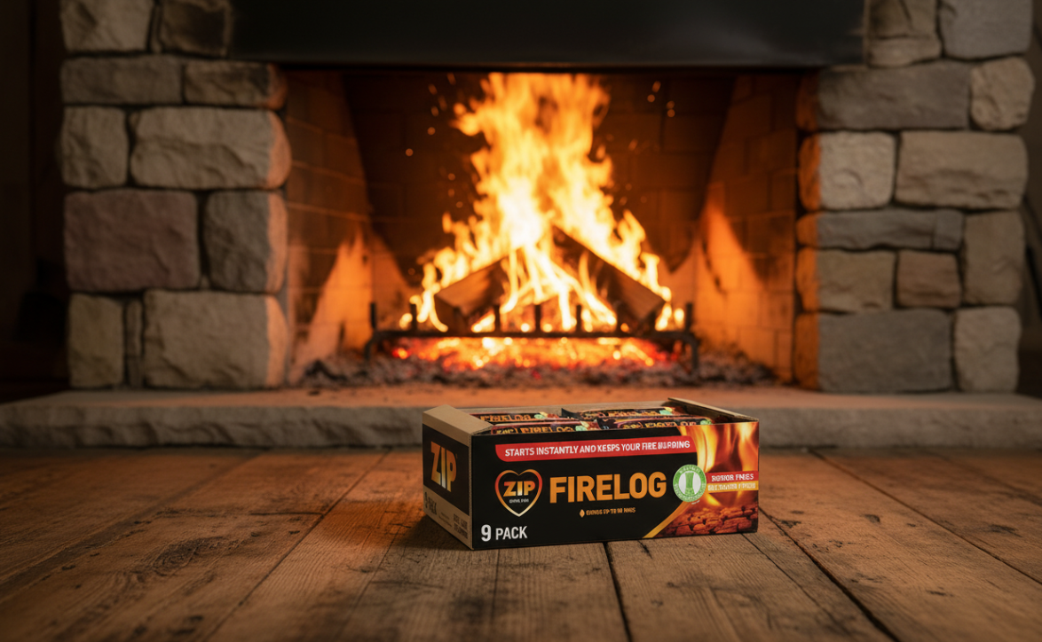 Zip Firelog | 100% Natural | Easy to Start | Upto 90m Per Log