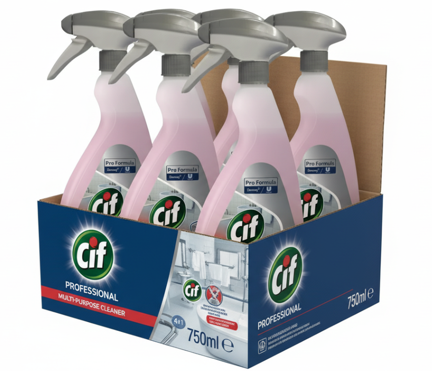 Cif Pro Formula 4-in-1 Washroom Cleaner & Disinfectant Ready To Use 750ml