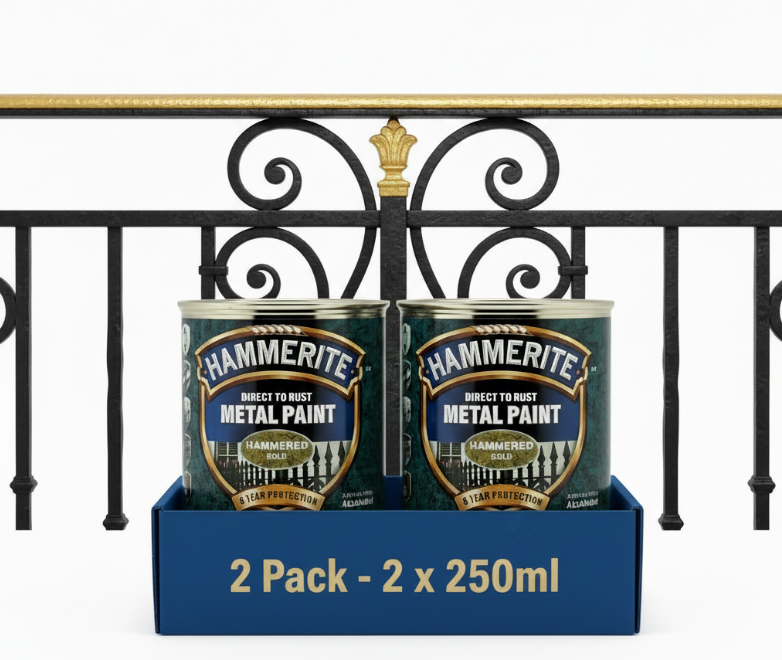 Hammerite Paint Direct To Rust Exterior Gold Metal Paint  250Ml