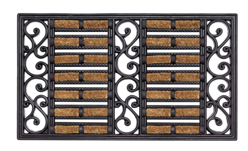 Fixtures Large Door Mat Heavy Duty Coco Scuff 100% Natural Coir Bristle {45 x 75cm}