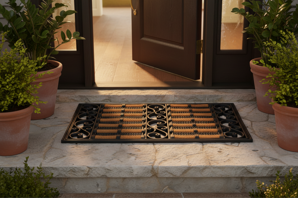 Fixtures Large Door Mat Heavy Duty Coco Scuff 100% Natural Coir Bristle {45 x 75cm}