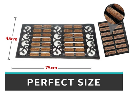Fixtures Large Door Mat Heavy Duty Coco Scuff 100% Natural Coir Bristle {45 x 75cm}