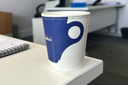 8oz Blue & White Double Walled Lavazza Cup - Single Unit (25's)