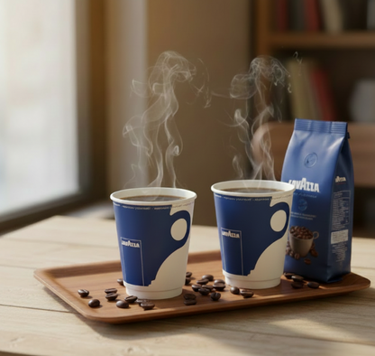 8oz Blue & White Double Walled Lavazza Cup - Single Unit (25's)