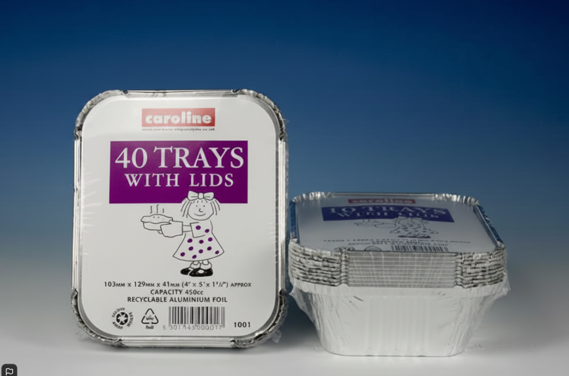 Foil tray & lid 16oz x8 CP1