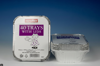 Foil tray & lid 16oz x8 CP1