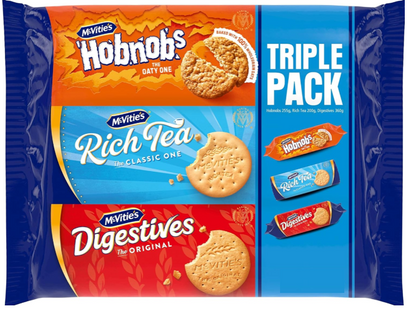 McVitie's Selection Triple Pack | Original Digestives, Rich Tea & HobNobs Biscuits | 1 x 3 Pack