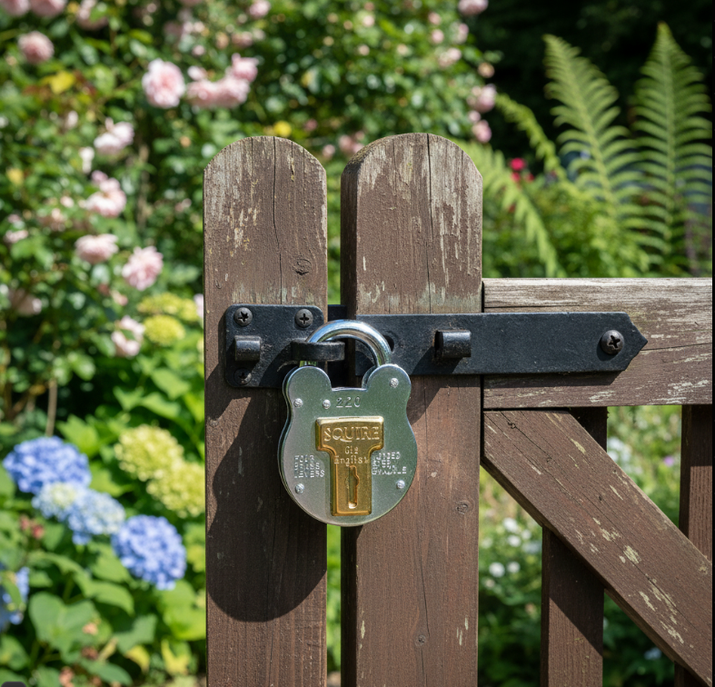 Henry Squire Old English Galvanised Steel Case 4 Lever Padlock, Small