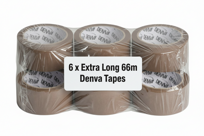 Denva Buff Packaging Tape 48mm x 66m Extra Long