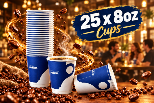 8oz Blue & White Double Walled Lavazza Cup - Single Unit (25's)
